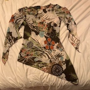floral, paisley, semi see through beach coverup, size large